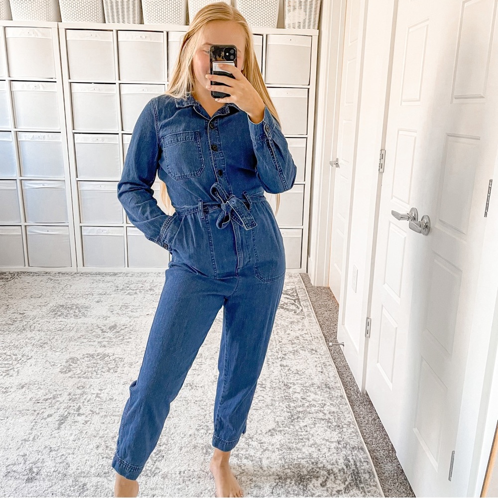 J. Crew Blue Denim Jumpsuit
